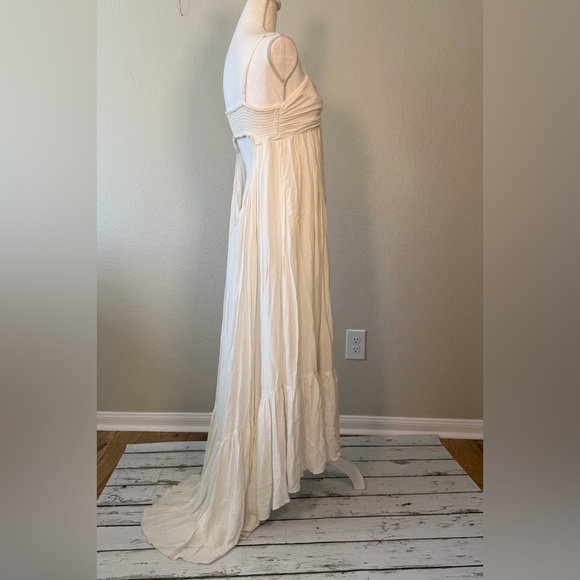 Free People Dresses & Skirts - Free people white cotton high low maxi dress beach knot wedding Sz small cotton